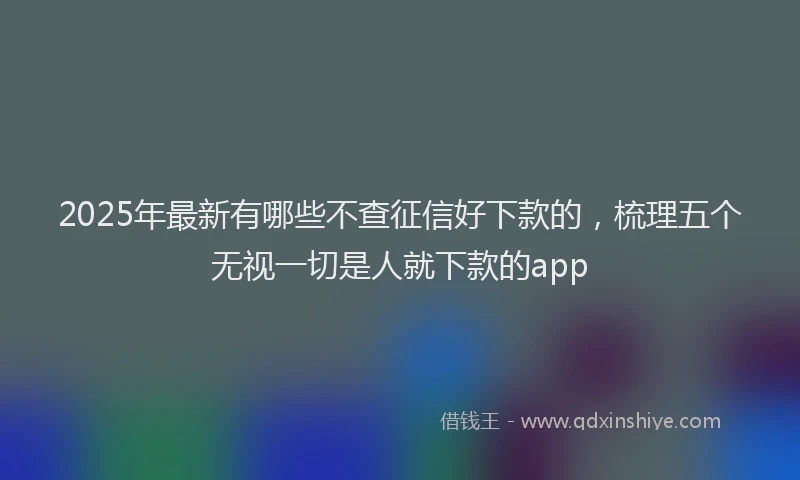 2025年最新有哪些不查征信好下款的，梳理五个无视一切是人就下款的app