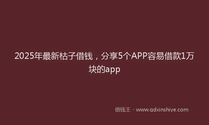 2025年最新枯子借钱，分享5个APP容易借款1万块的app