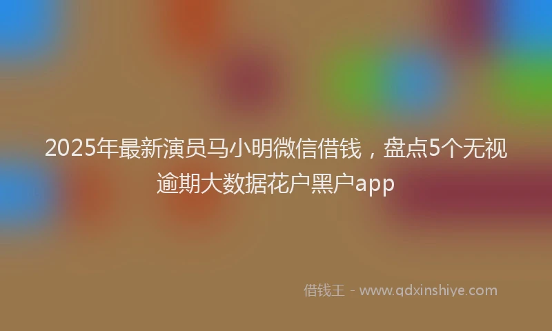 2025年最新演员马小明微信借钱，盘点5个无视逾期大数据花户黑户app