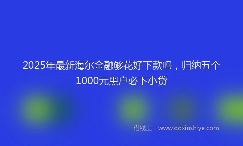 2025年最新海尔金融够花好下款吗，归纳五个1000元黑户必下小贷