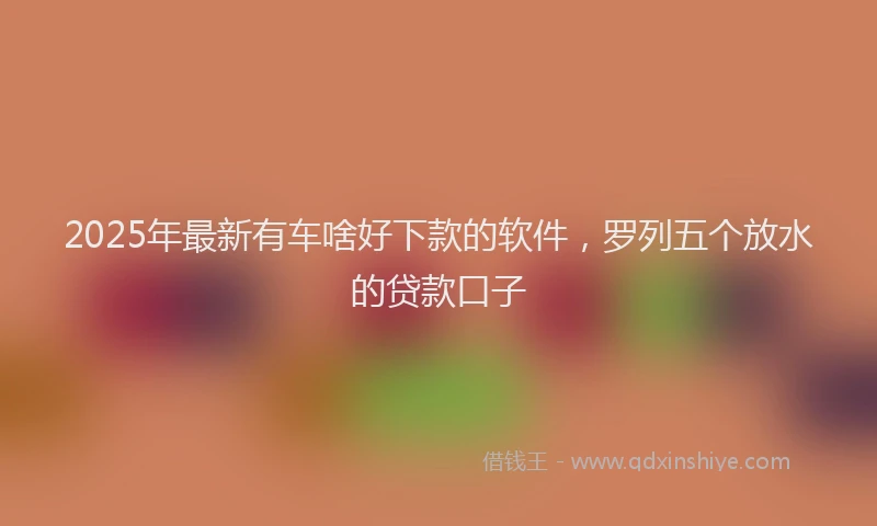 2025年最新有车啥好下款的软件，罗列五个放水的贷款口子