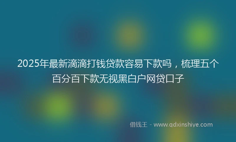 2025年最新滴滴打钱贷款容易下款吗，梳理五个百分百下款无视黑白户网贷口子