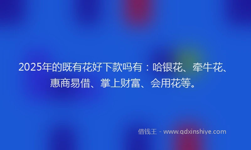 2025年的既有花好下款吗有：哈银花、牵牛花、惠商易借、掌上财富、会用花等。