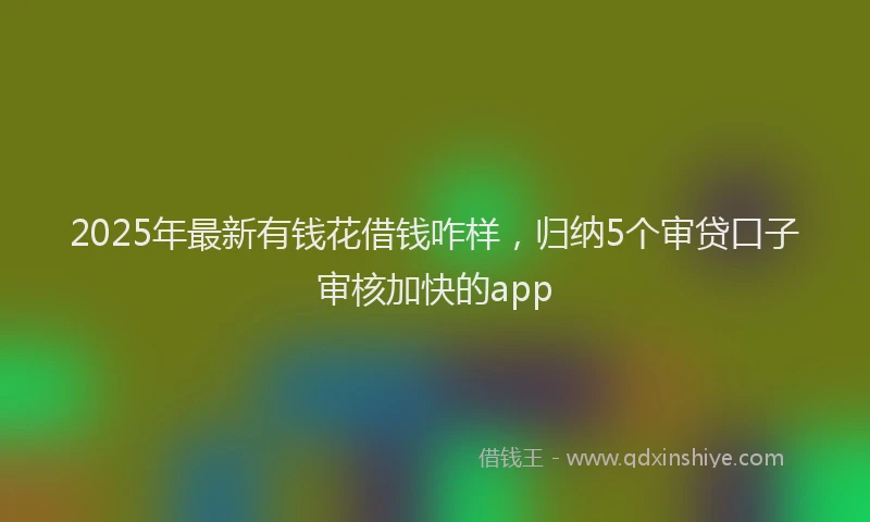 2025年最新有钱花借钱咋样，归纳5个审贷口子审核加快的app
