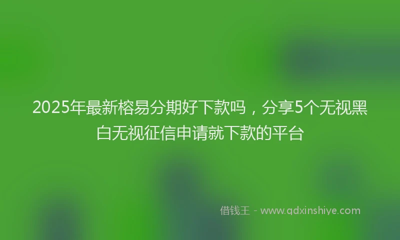 2025年最新榕易分期好下款吗，分享5个无视黑白无视征信申请就下款的平台