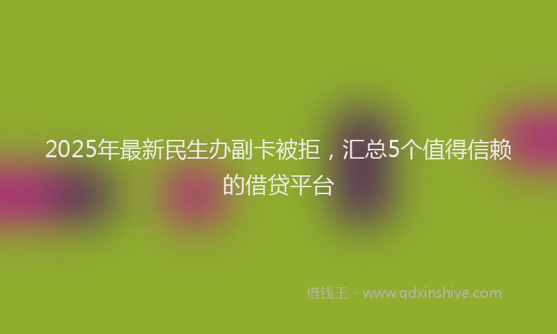 2025年最新民生办副卡被拒，汇总5个值得信赖的借贷平台