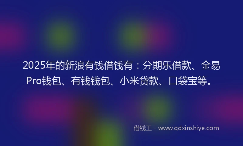 2025年的新浪有钱借钱有：分期乐借款、金易Pro钱包、有钱钱包、小米贷款、口袋宝等。