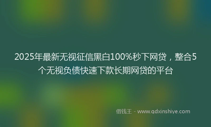 2025年最新无视征信黑白100%秒下网贷，整合5个无视负债快速下款长期网贷的平台