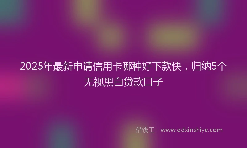 2025年最新申请信用卡哪种好下款快，归纳5个无视黑白贷款口子