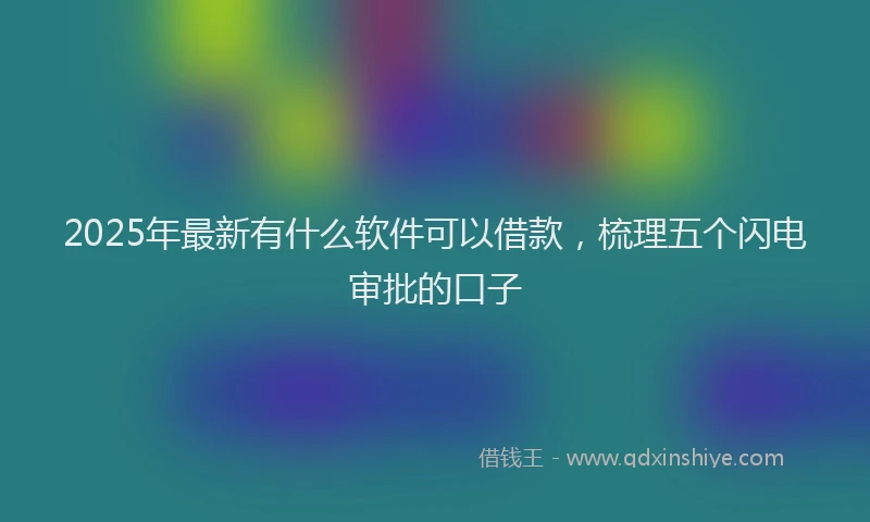 2025年最新有什么软件可以借款，梳理五个闪电审批的口子