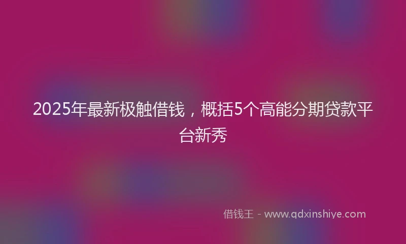 2025年最新极触借钱，概括5个高能分期贷款平台新秀