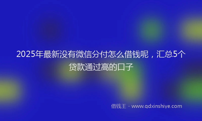 2025年最新没有微信分付怎么借钱呢，汇总5个贷款通过高的口子