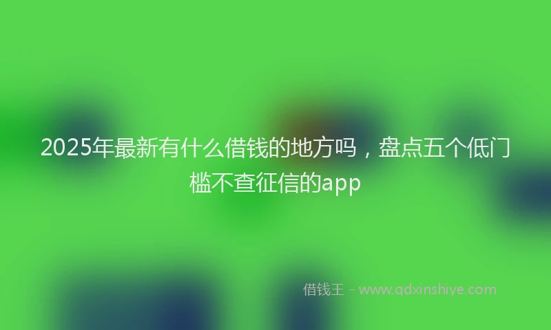 2025年最新有什么借钱的地方吗，盘点五个低门槛不查征信的app