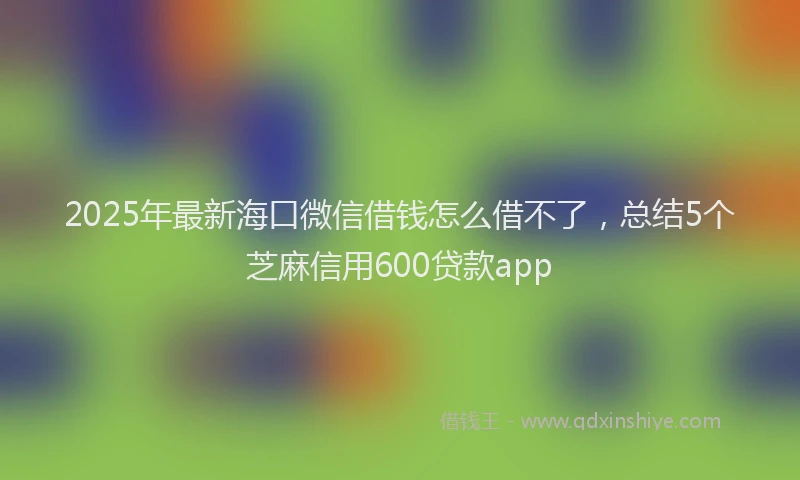 2025年最新海口微信借钱怎么借不了，总结5个芝麻信用600贷款app