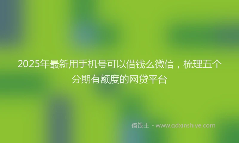 2025年最新用手机号可以借钱么微信，梳理五个分期有额度的网贷平台