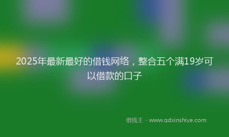 2025年最新最好的借钱网络，整合五个满19岁可以借款的口子