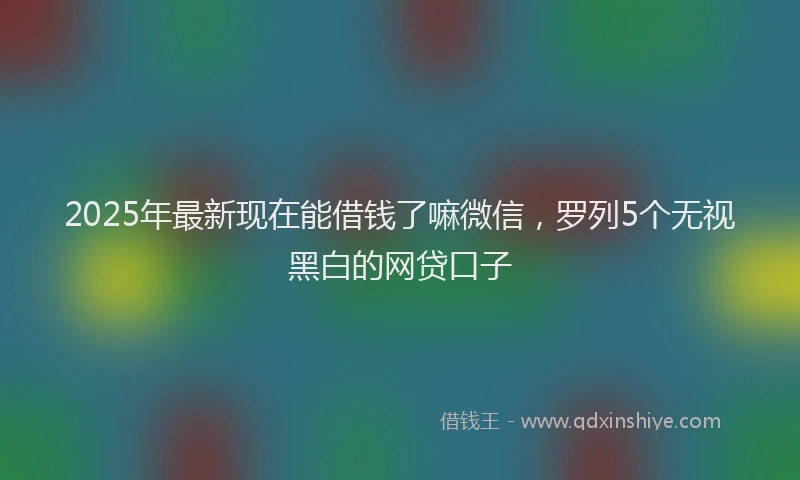 2025年最新现在能借钱了嘛微信，罗列5个无视黑白的网贷口子