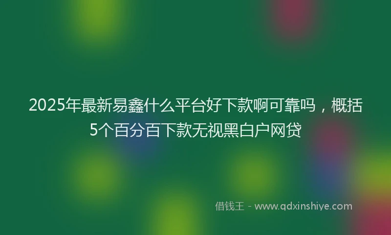 2025年最新易鑫什么平台好下款啊可靠吗，概括5个百分百下款无视黑白户网贷