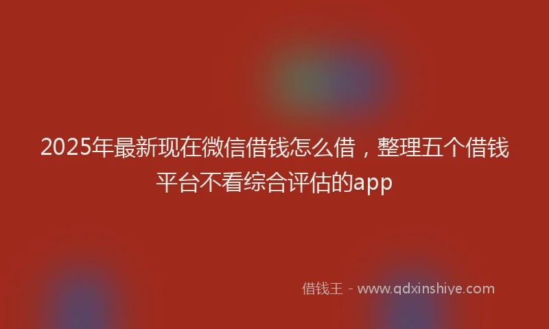 2025年最新现在微信借钱怎么借，整理五个借钱平台不看综合评估的app
