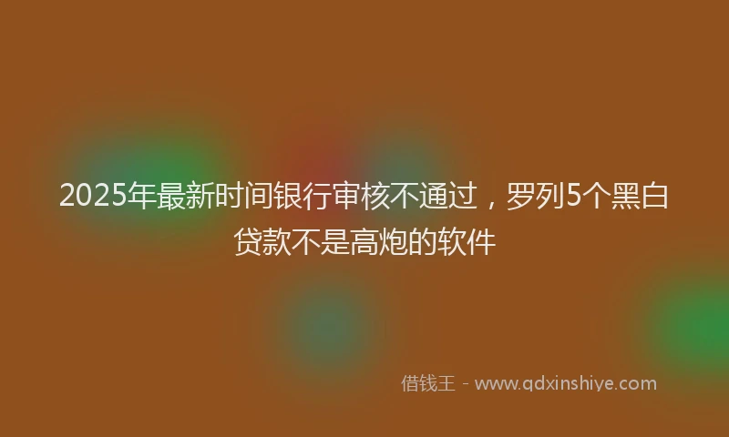 2025年最新时间银行审核不通过，罗列5个黑白贷款不是高炮的软件