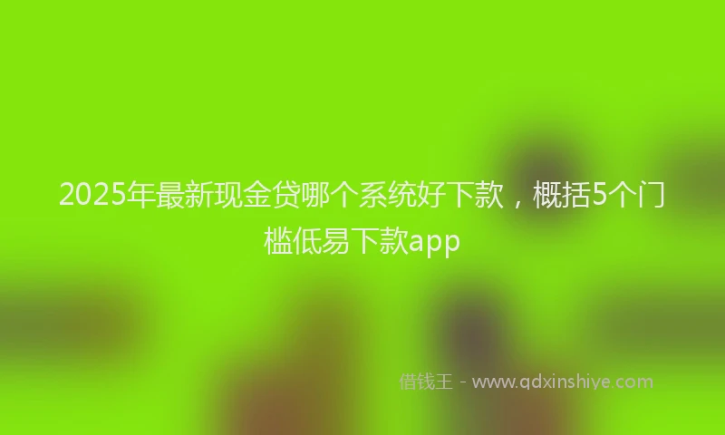 2025年最新现金贷哪个系统好下款，概括5个门槛低易下款app