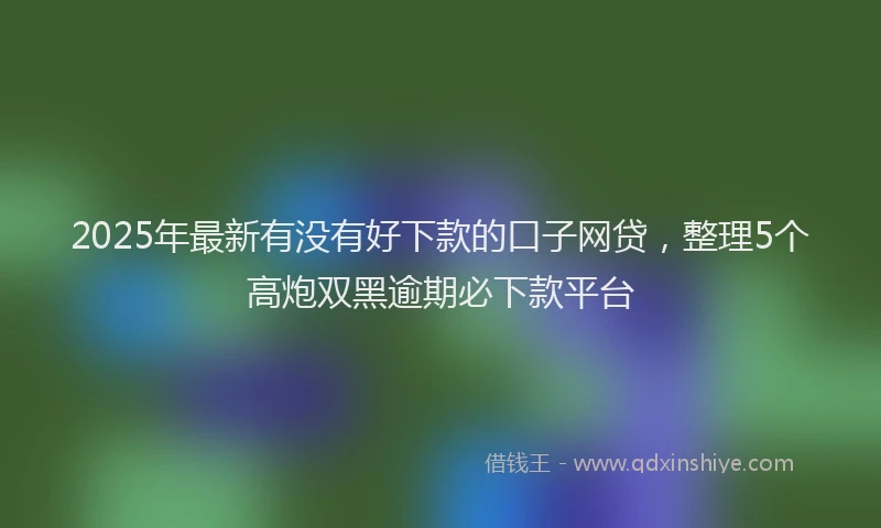 2025年最新有没有好下款的口子网贷，整理5个高炮双黑逾期必下款平台