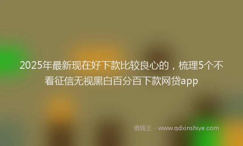 2025年最新现在好下款比较良心的，梳理5个不看征信无视黑白百分百下款网贷app