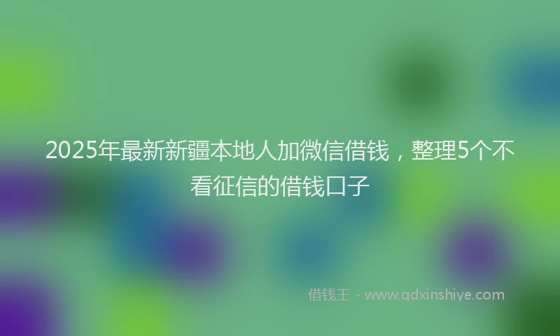 2025年最新新疆本地人加微信借钱，整理5个不看征信的借钱口子