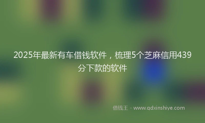 2025年最新有车借钱软件，梳理5个芝麻信用439分下款的软件