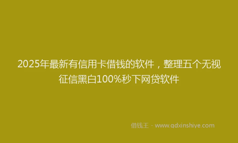 2025年最新有信用卡借钱的软件，整理五个无视征信黑白100%秒下网贷软件