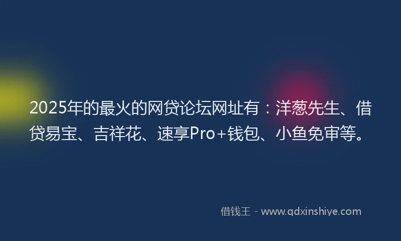 2025年的最火的网贷论坛网址有：洋葱先生、借贷易宝、吉祥花、速享Pro+钱包、小鱼免审等。