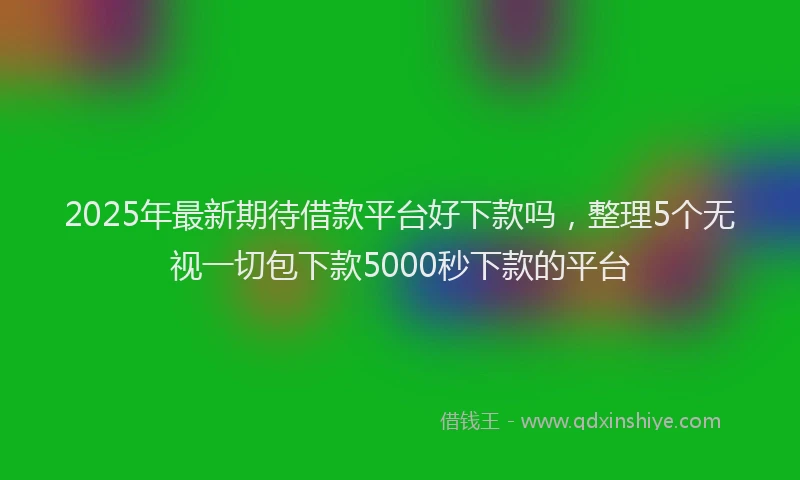 2025年最新期待借款平台好下款吗，整理5个无视一切包下款5000秒下款的平台