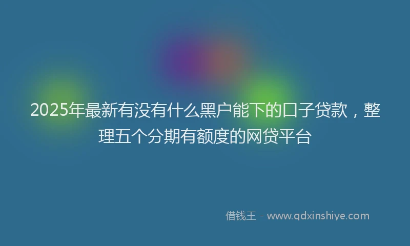 2025年最新有没有什么黑户能下的口子贷款，整理五个分期有额度的网贷平台
