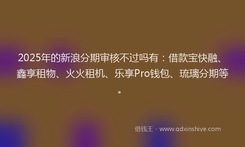 2025年的新浪分期审核不过吗有：借款宝快融、鑫享租物、火火租机、乐享Pro钱包、琉璃分期等。