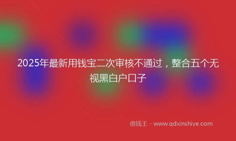 2025年最新用钱宝二次审核不通过，整合五个无视黑白户口子