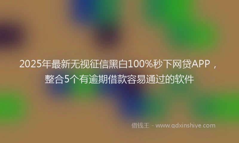 2025年最新无视征信黑白100%秒下网贷APP，整合5个有逾期借款容易通过的软件