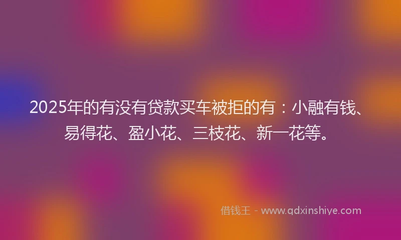 2025年的有没有贷款买车被拒的有：小融有钱、易得花、盈小花、三枝花、新一花等。