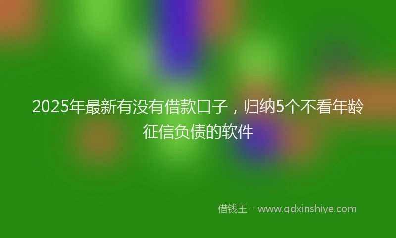 2025年最新有没有借款口子，归纳5个不看年龄征信负债的软件