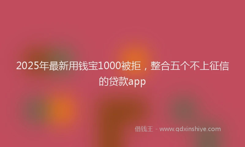 2025年最新用钱宝1000被拒，整合五个不上征信的贷款app