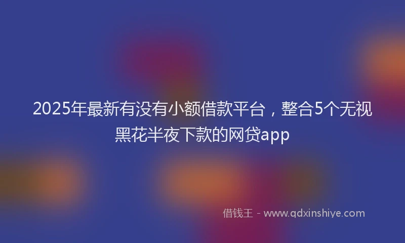 2025年最新有没有小额借款平台，整合5个无视黑花半夜下款的网贷app