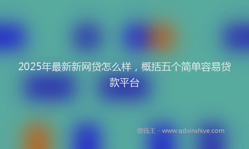 2025年最新新网贷怎么样，概括五个简单容易贷款平台