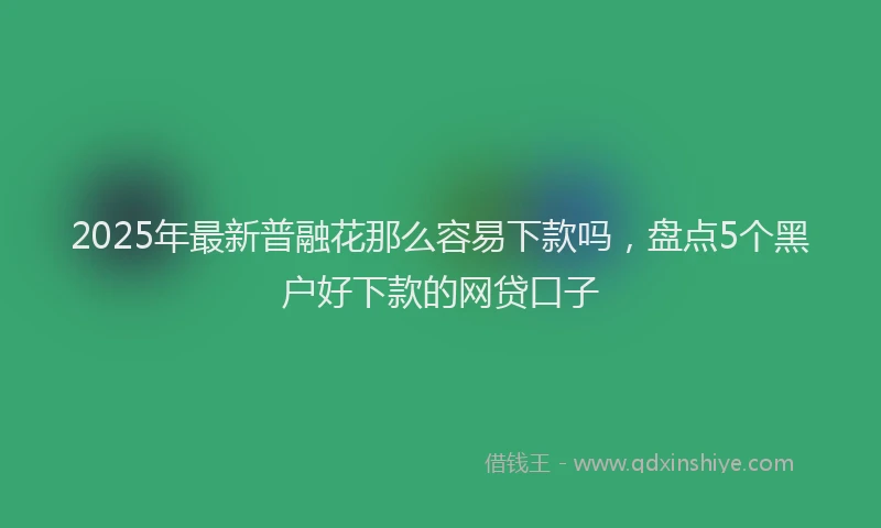 2025年最新普融花那么容易下款吗，盘点5个黑户好下款的网贷口子