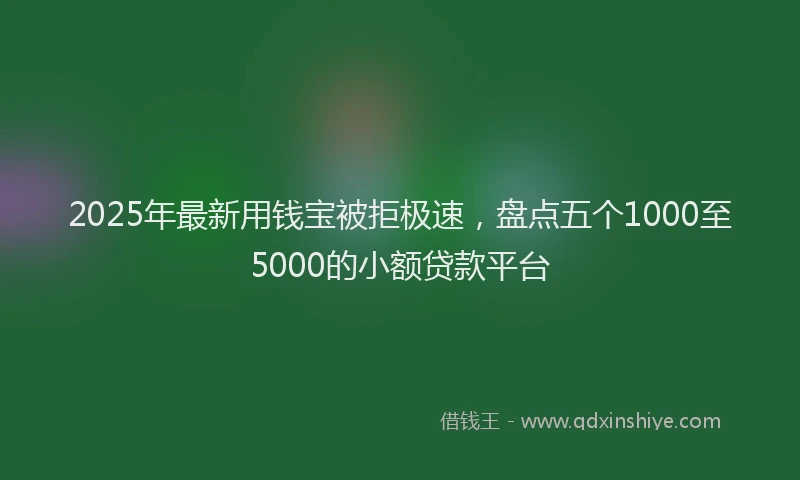 2025年最新用钱宝被拒极速，盘点五个1000至5000的小额贷款平台