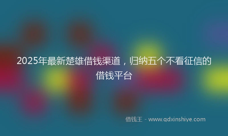 2025年最新楚雄借钱渠道，归纳五个不看征信的借钱平台