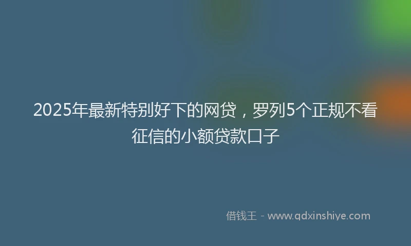 2025年最新特别好下的网贷，罗列5个正规不看征信的小额贷款口子