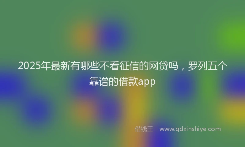 2025年最新有哪些不看征信的网贷吗，罗列五个靠谱的借款app