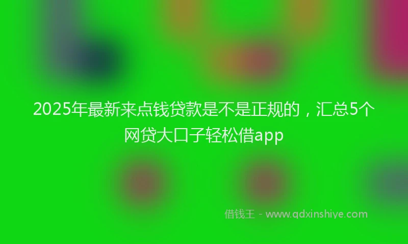 2025年最新来点钱贷款是不是正规的，汇总5个网贷大口子轻松借app