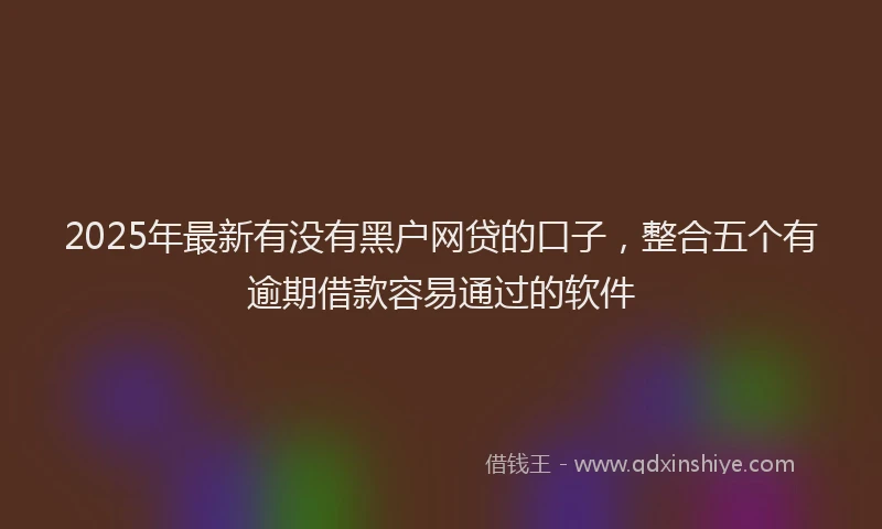2025年最新有没有黑户网贷的口子，整合五个有逾期借款容易通过的软件
