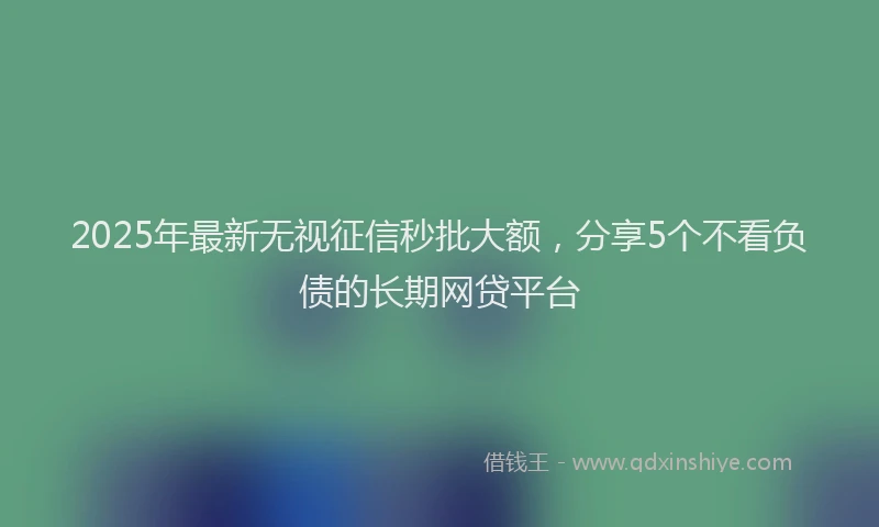 2025年最新无视征信秒批大额，分享5个不看负债的长期网贷平台