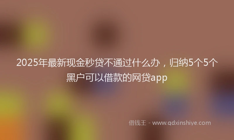 2025年最新现金秒贷不通过什么办，归纳5个5个黑户可以借款的网贷app